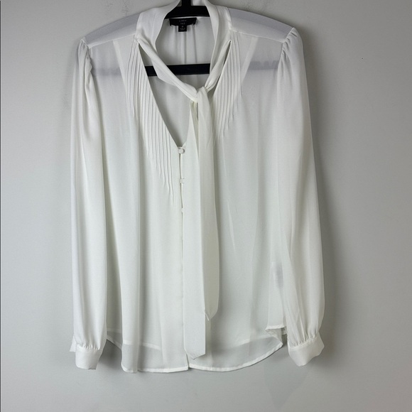 J. Crew Tops - J. Crew White Tie-Neck Blouse Size 8